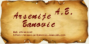 Arsenije Banović vizit kartica